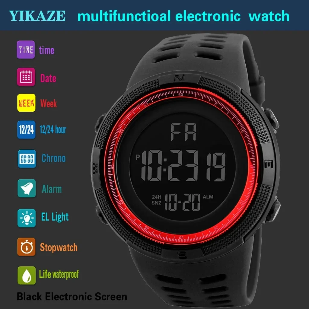 Digital Sports Watch - Multifunction LED Digital Wristwatch