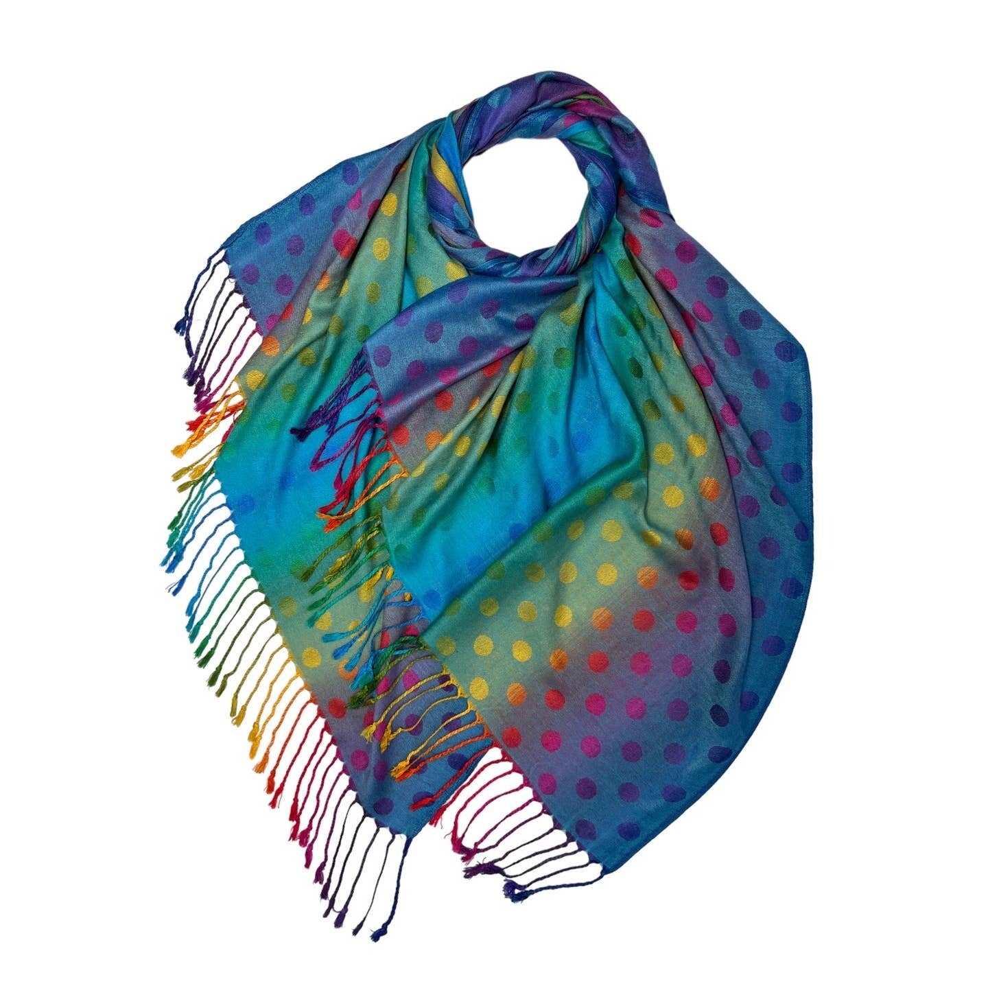 Rainbow Scarf / Pashmina Wrap – Women's All-Season Fashion Accessory