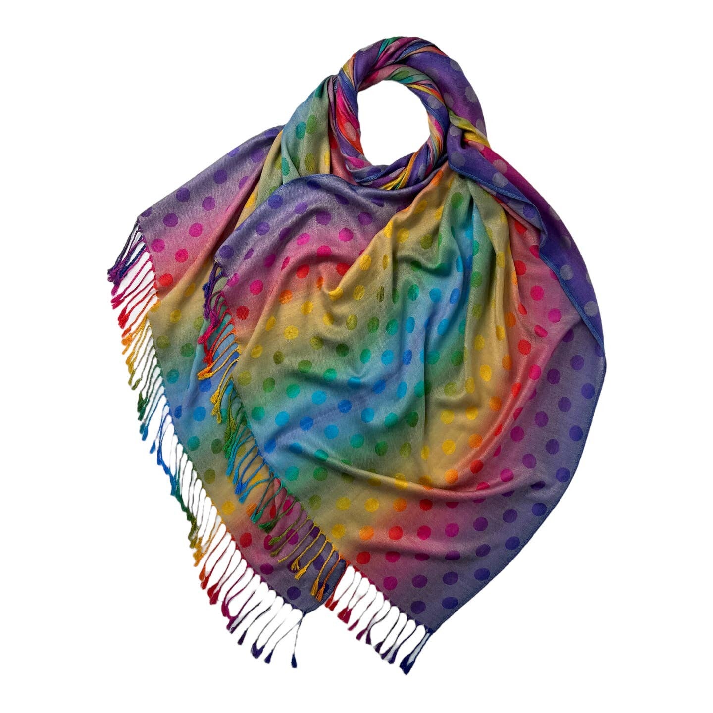 Rainbow Scarf / Pashmina Wrap – Women's All-Season Fashion Accessory
