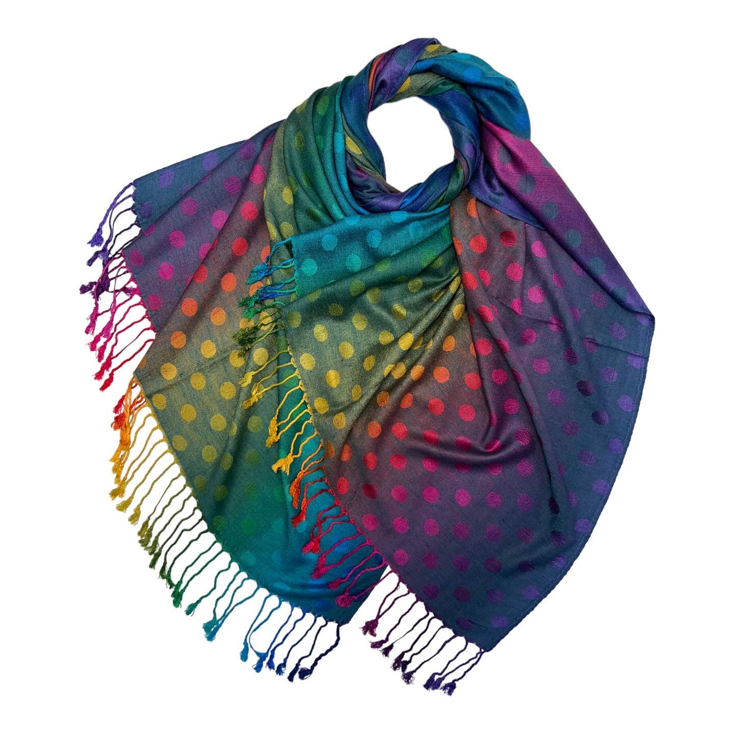 Rainbow Scarf / Pashmina Wrap – Women's All-Season Fashion Accessory