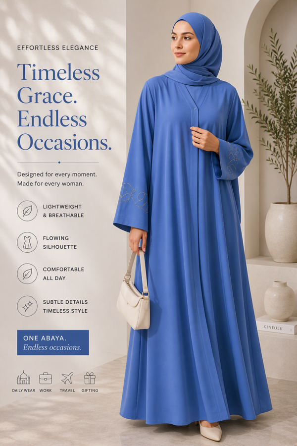 Women's Abaya in 8 Beautiful Colours | Bur Bury Fabric | Free Size | Length 56"