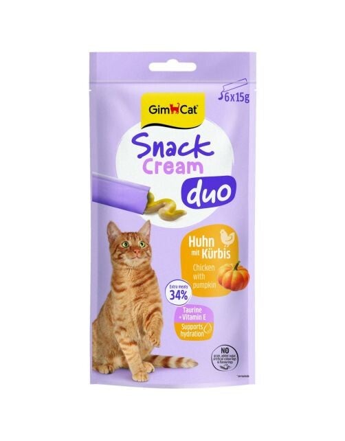 GimCat Creamy Snack DUO Kip & Pompoen - 6x15gr.