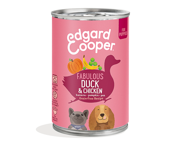 Edgard & Cooper Dog Blik Puppy Duck & Chicken