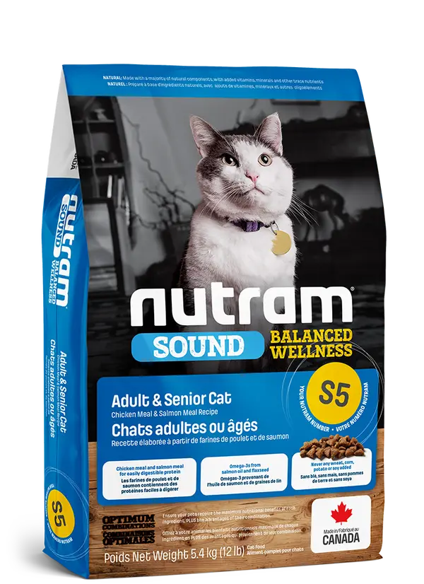 Nutram Kat Adult/Senior S5 - Kip & Zalm