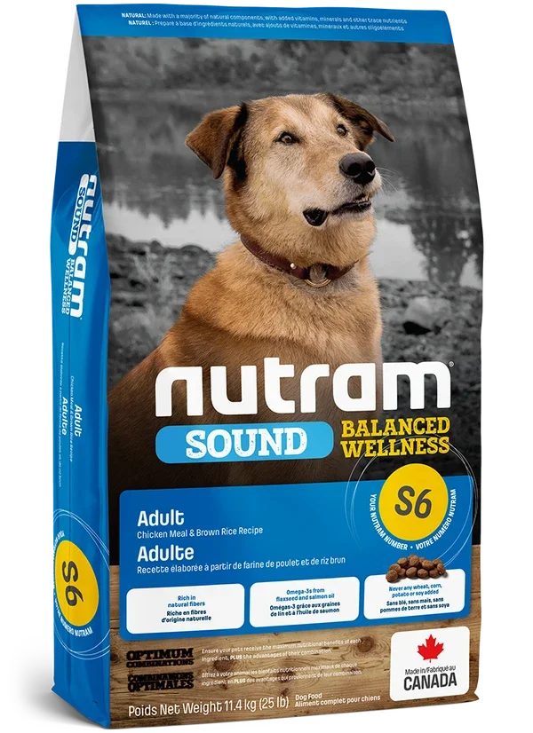 Nutram Dog Adult S6 - Kip & Bruine Rijst - SOUND