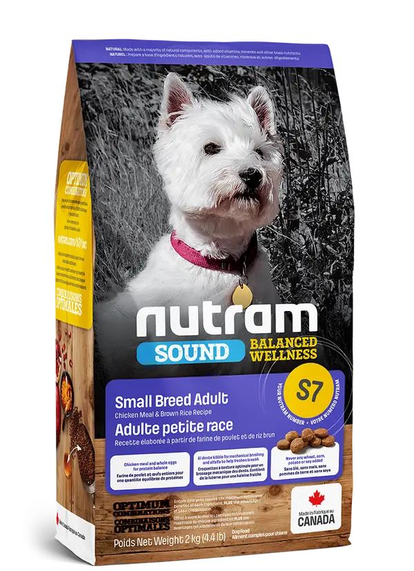Nutram Dog Adult Small Breed S7 - Kip & Bruine Rijst - SOUND