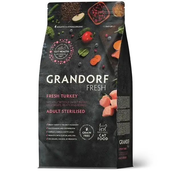 Grandorf Fresh Kat Sterilised/Senior Kalkoen
