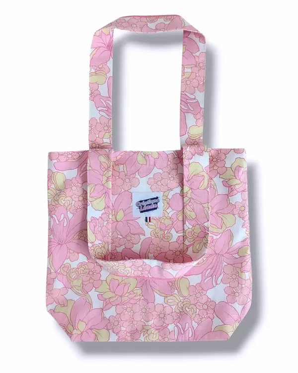 Tote Bag fleurs roses