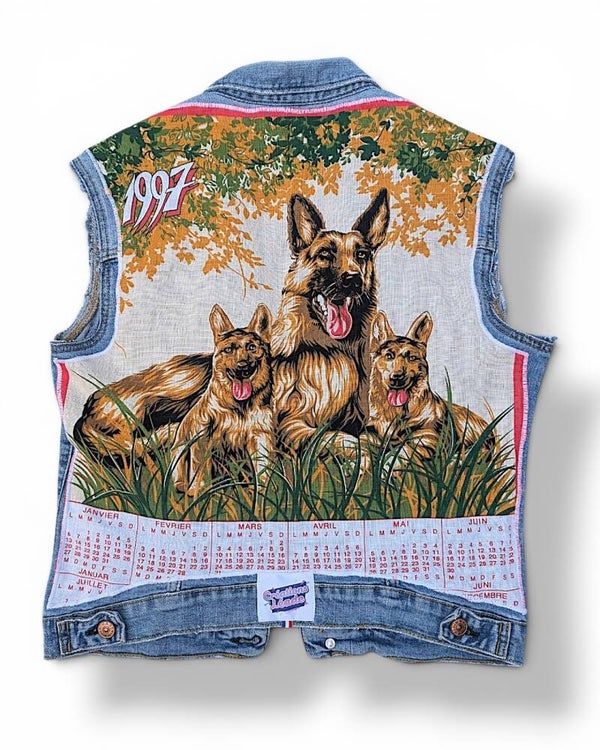 Veste en jean customisée 1997 Berger Allemand