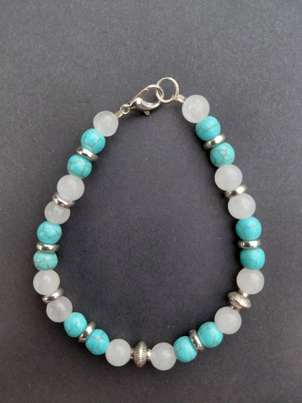 Armband blauw wit