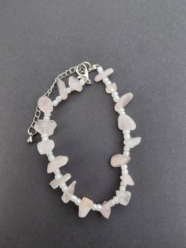 Armband roze wit