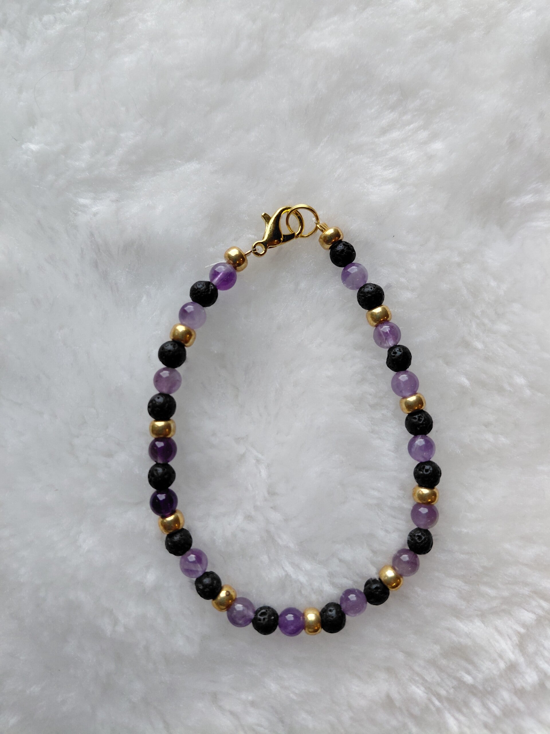 Amethist lava armband