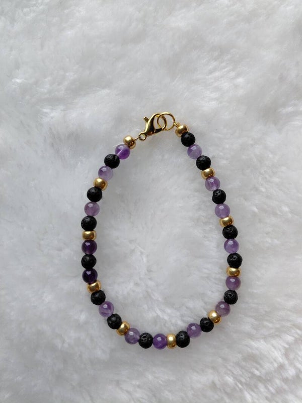 Amethist lava armband