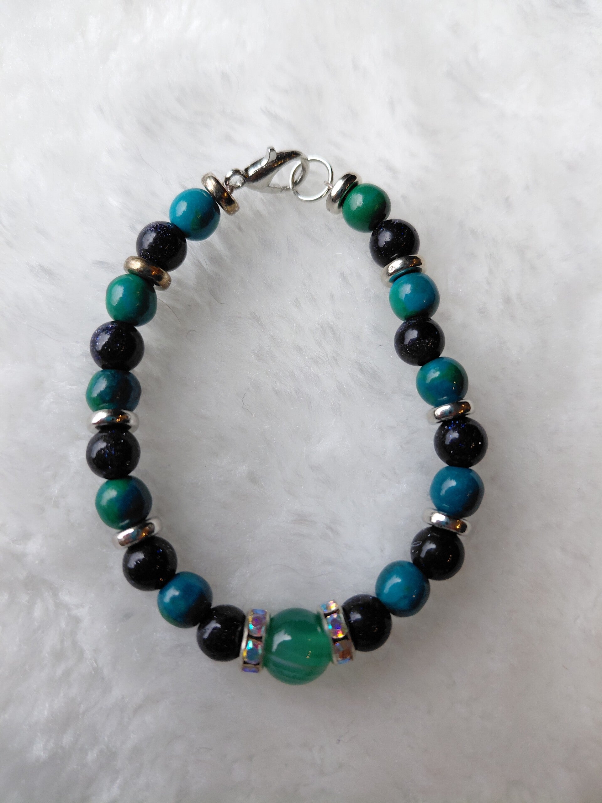 Armband Groen, Petrol en Diepblauw