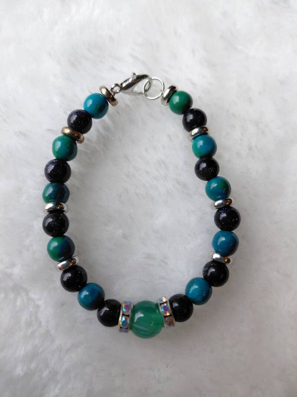 Armband Groen, Petrol en Diepblauw