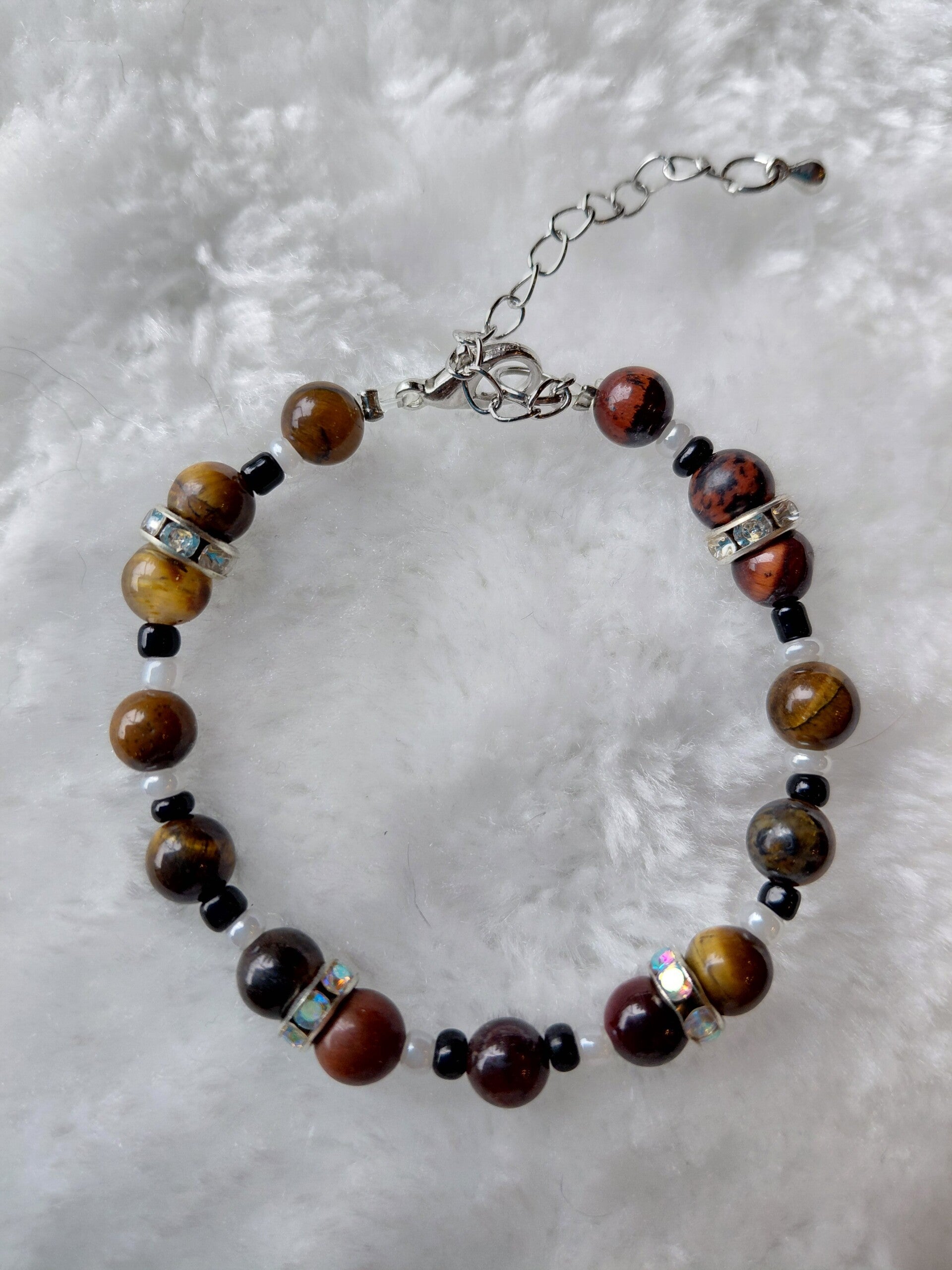 Natuurlijke armband in warme aardetinten