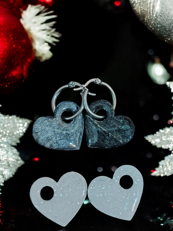 Créoles en Acier Inoxydable aux Pampilles Cœur Interchangeables