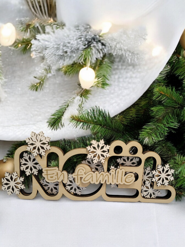 Décoration de Noël en Bois Contreplaqué Tilleul Découpée au Laser