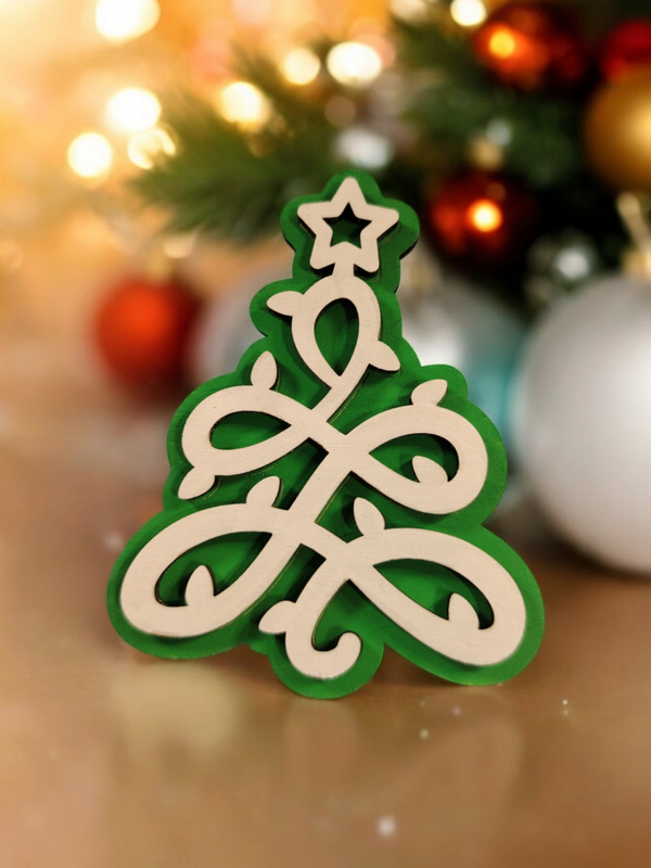 Dessous de Verre de Noël en Bois Contreplaqué Tilleul