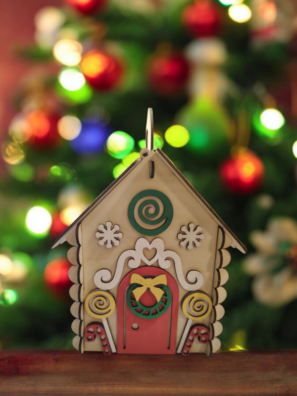 Maison de Pain d'Épice en Bois Contreplaqué