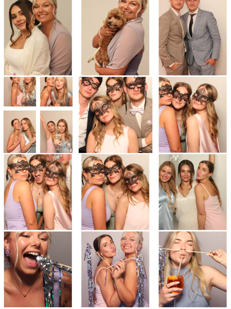 Feiernde Menschen in Partystimmung mit Lametta Backdrop zur Miete