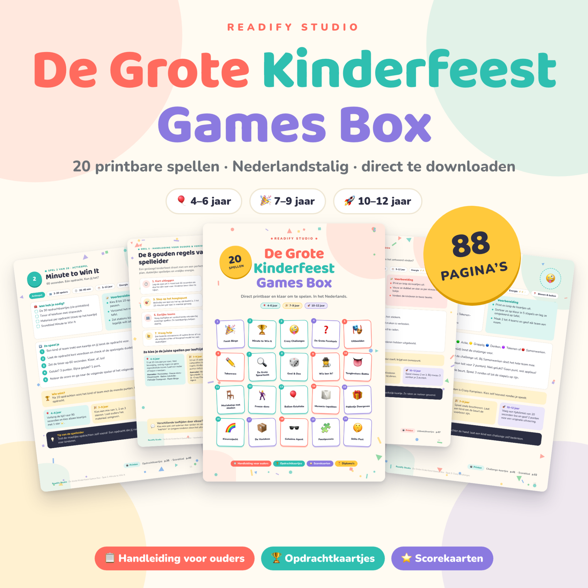 🎉 De Grote Kinderfeest Games Box – 20 spellen