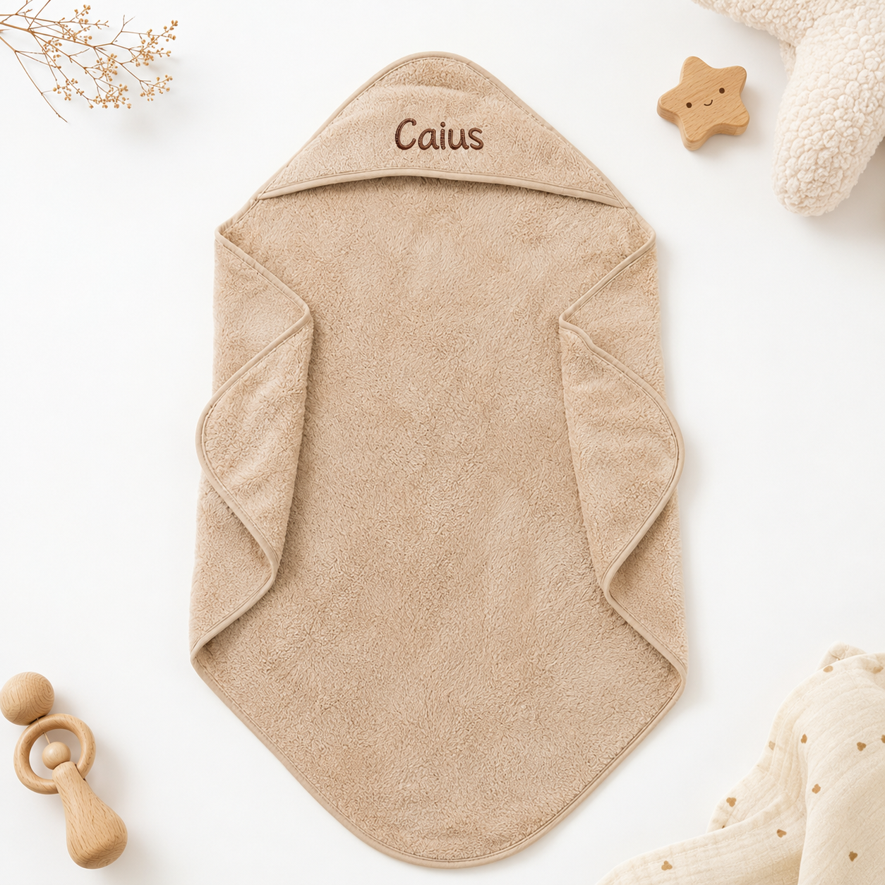 Baby badcape met naam