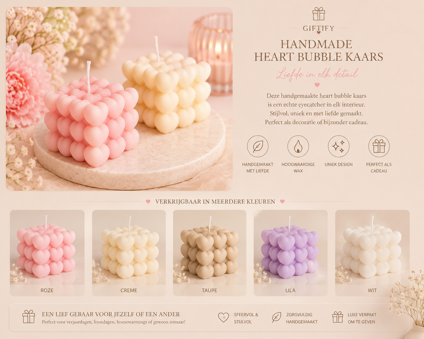 Heart bubble kaars