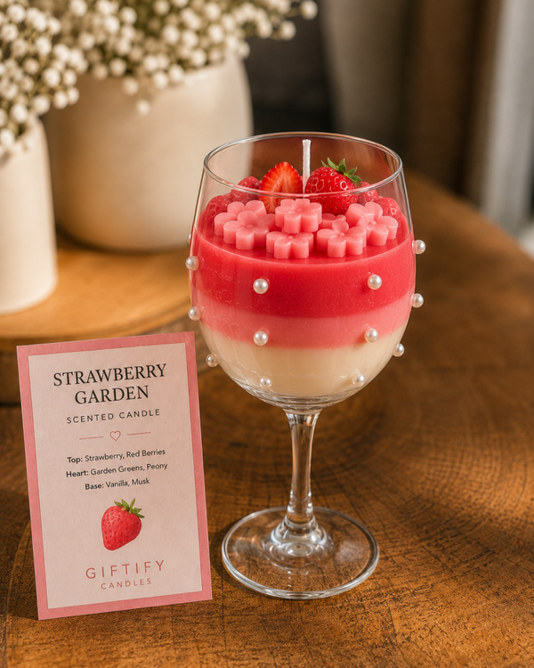 Luxe Strawberry Garden kaars