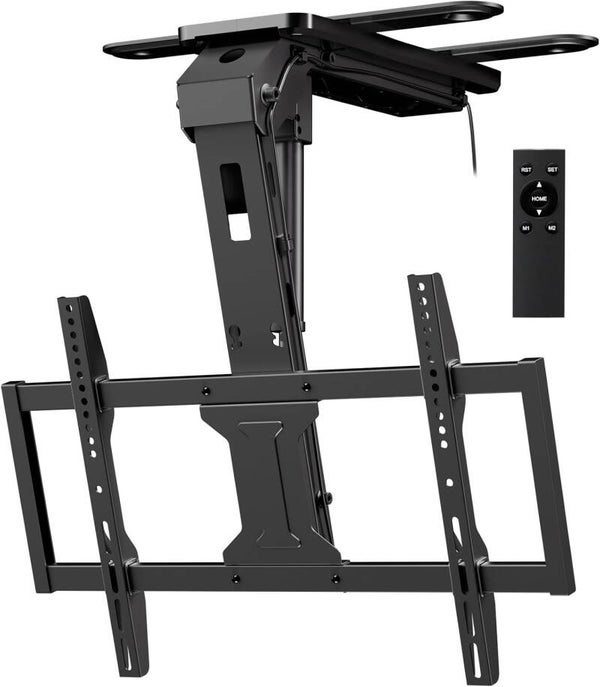 Elektrische TV-plafondhouder 37-75 inch – Inklapbaar, Kantelbaar, Afstandsbediening – Max. 45 kg – Zwart