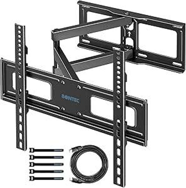 BONTEC TV-Muurbeugel voor 26–60 inch – Zwenkbaar, Kantelbaar & Uittrekbaar (Tot 40 kg,