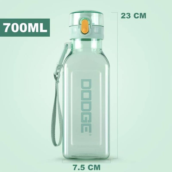 Waterfles 700 ml, drinkfles sport lekvrij, drinkfles BPA-vrij, waterfles licht voor reizen, picknick, camping, wandelen, outdoor (groen)