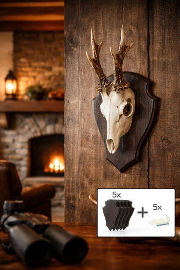 Rehbockbrett Eiche  22x13 dunkel - 5er stk. mit Klammern