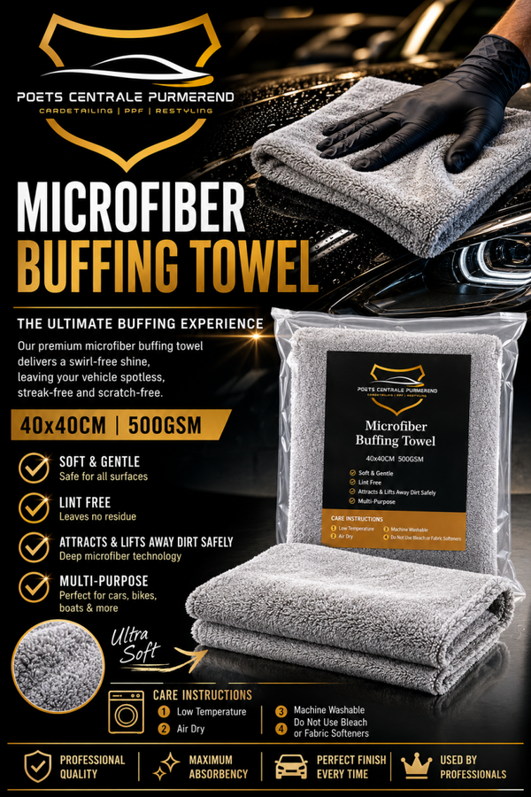 Microfiber Buffing Towel – 40x40 cm | 500 GSM