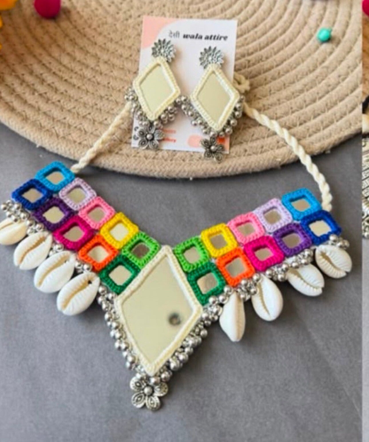 Mirror Mosaic Choker & Earrings Set ✨