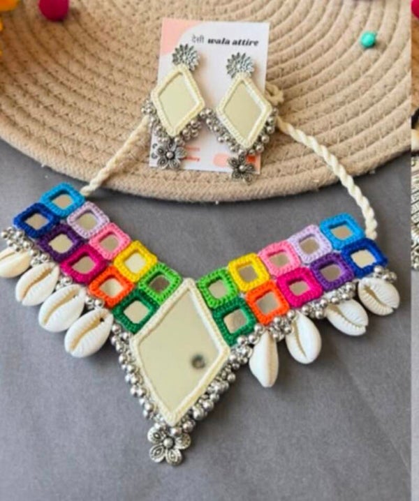 Mirror Mosaic Choker & Earrings Set ✨