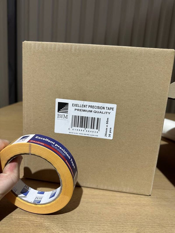 Professionele schilderstape 25mm x 50m gold washi. Doos van 36 stuks