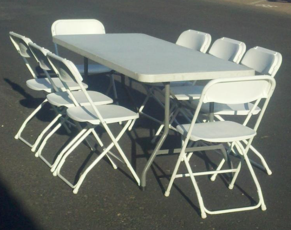 6ft White Folding Table