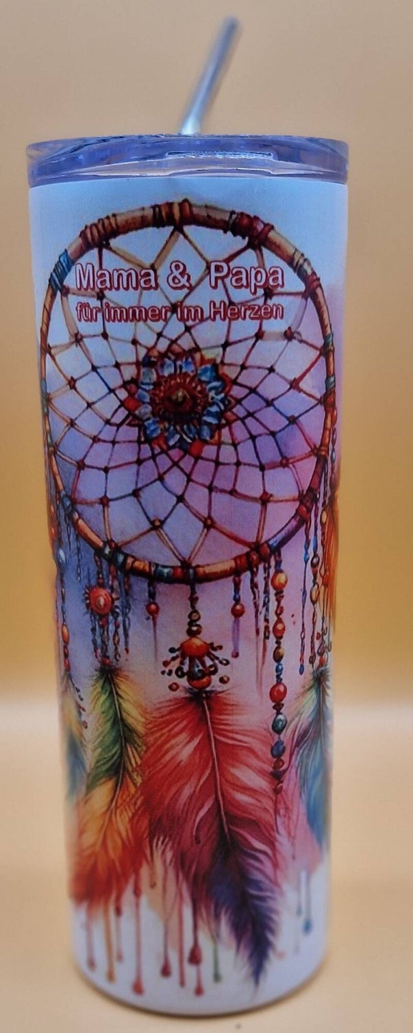 600 ml Tumbler, Farbwechsel weiß auf hellblau unter UV-Licht