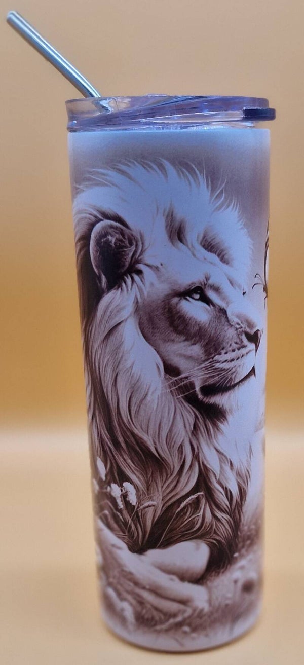 600 ml Tumbler, Farbwechsel weiß auf violett unter UV-Licht