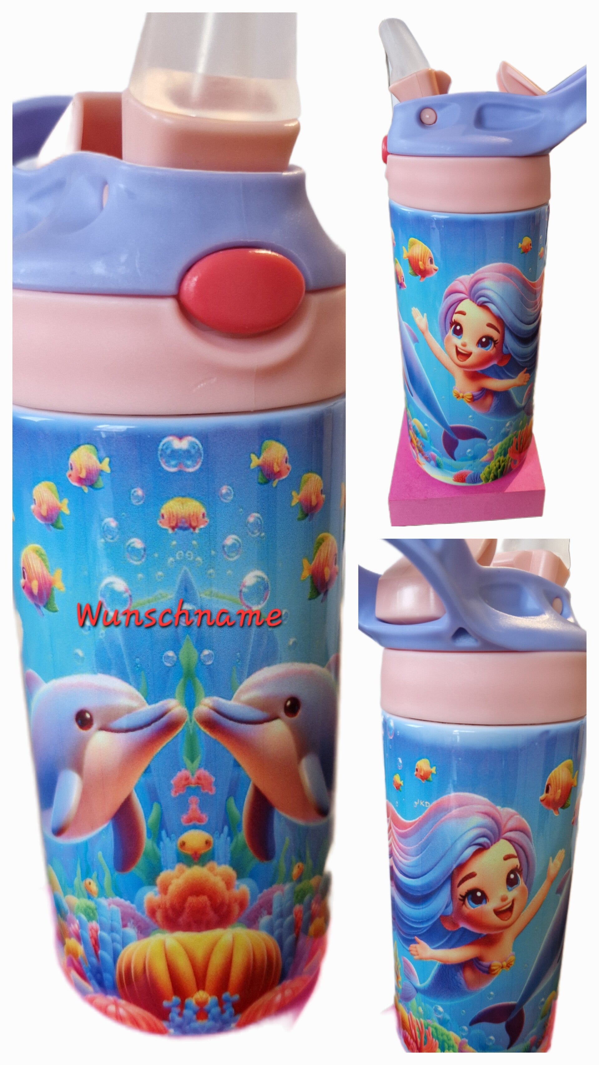 Kinder-Thermosflasche mit Pop-Up-Schraub-Verschluss; ca. 360ml