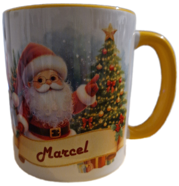 Weihnachtsmanntasse, personalisierbar