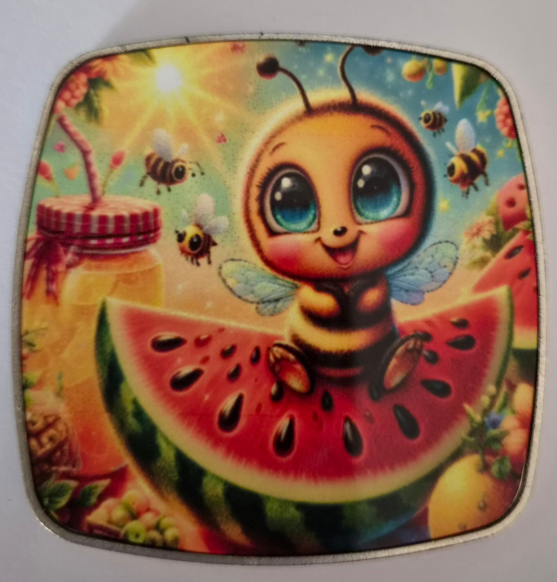 Magnet Biene auf Melone