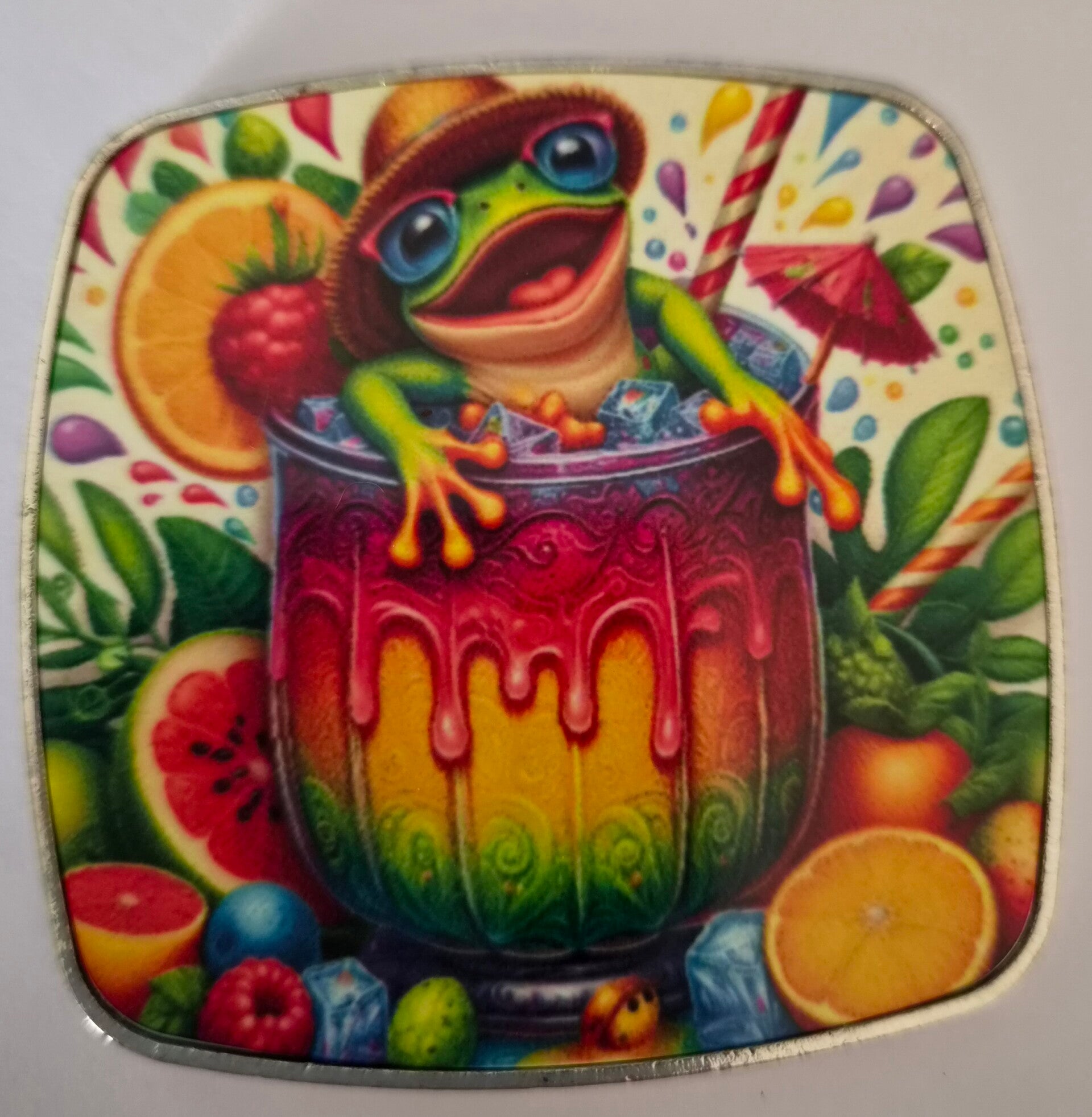 Magnet Frosch im Coctailglas