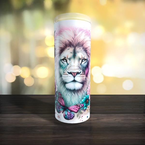 Thermo-Tumbler/Becher Löwe Blume Schmetterling