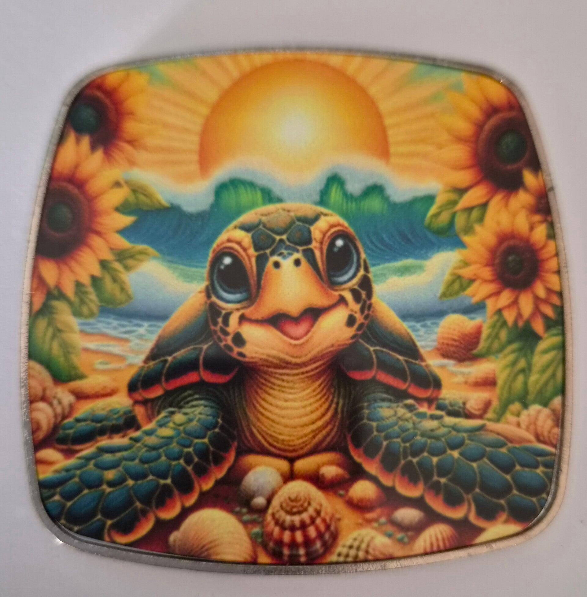 Magnet Schildkröte Sonnenblumen