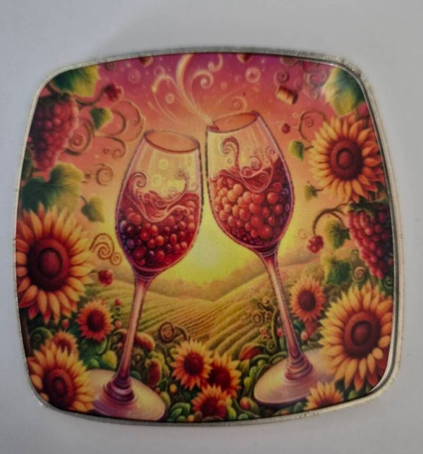 Magnet Weingläser Sonnenblumen