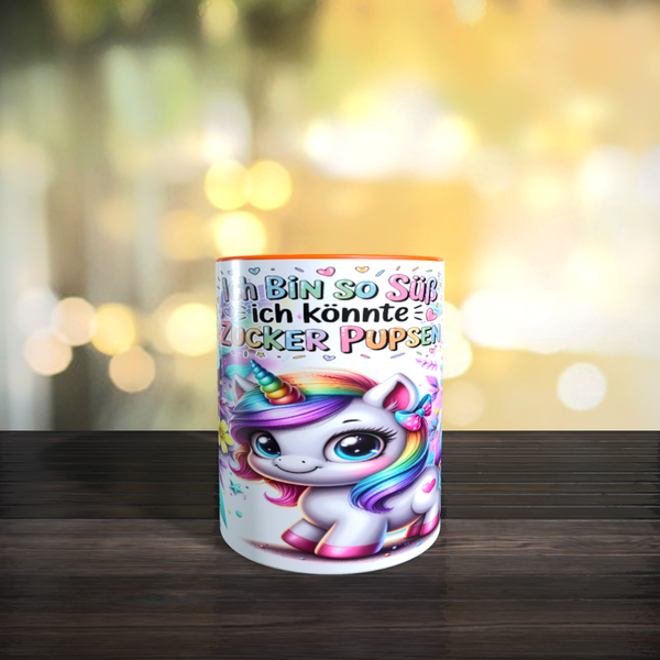 Tasse mit Spruch: Zucker pupsen
