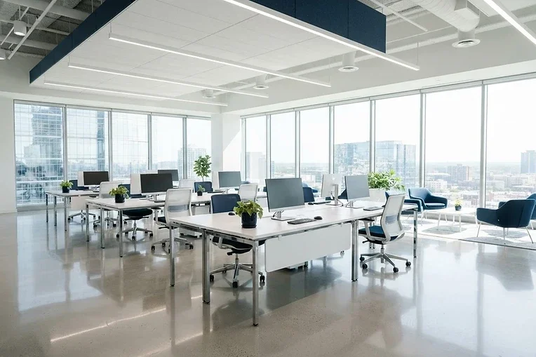 Illustration de bureaux professionnels — entretien par DLS NET ECO en Essonne