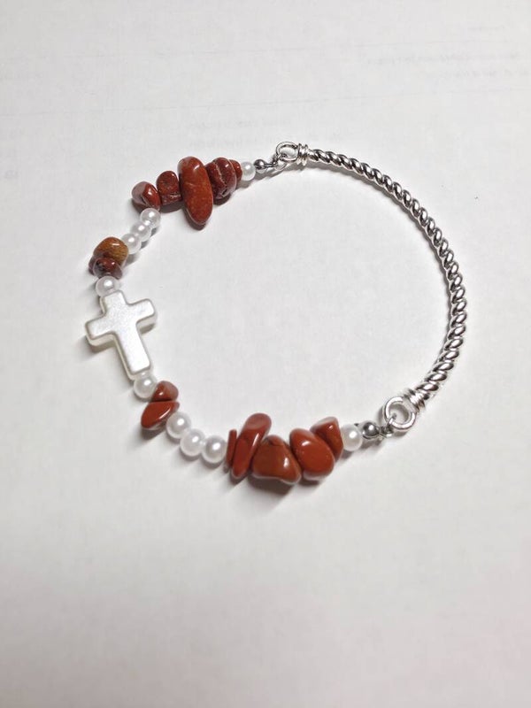 Bracelet avec jaspe rouge